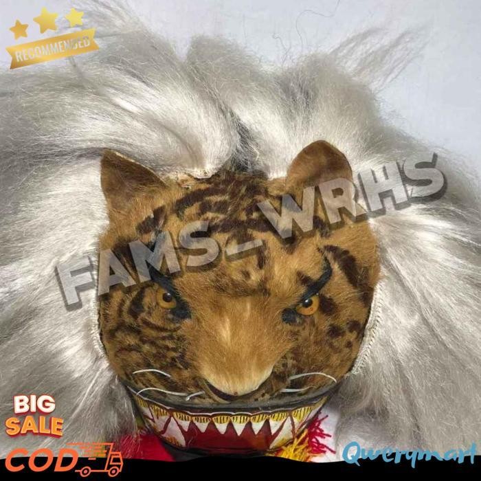 Topeng Macan Reog Ponorogo Bahan Kulit Asli Variasi Macan Coklat Budaya