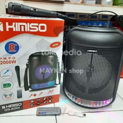 SPEAKER KARAOKE PORTABLE 8" KIMISO QS-4001 Bonus Microfon + Remote