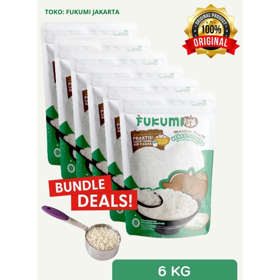 

Beras Porang Fukumi Original Pouch 6 Kg Bundle Sendok Takar Warna Random - Beras Diet Original Dan Terpercaya