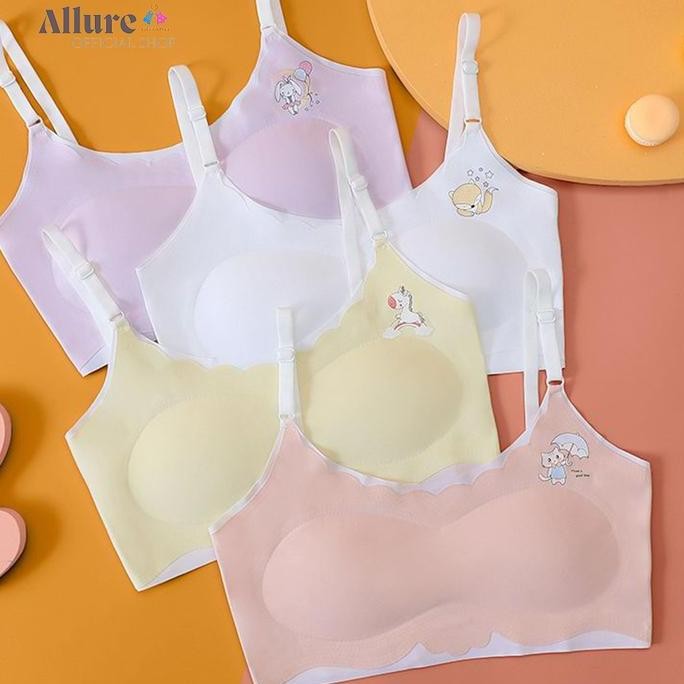 (Allthebest) MS01 Miniset Bra Remaja Seamless Tanpa Kawat BH Wanita Anak Sekolah Tanktop Pelajar Imp