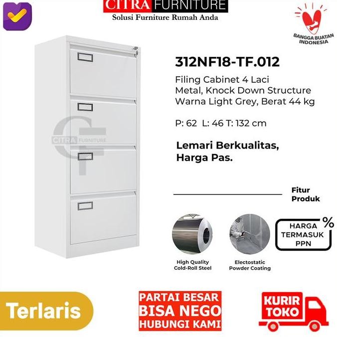 TOPAS Filling Kabinet Besi 4 Susun Laci 18HC-DCS 003