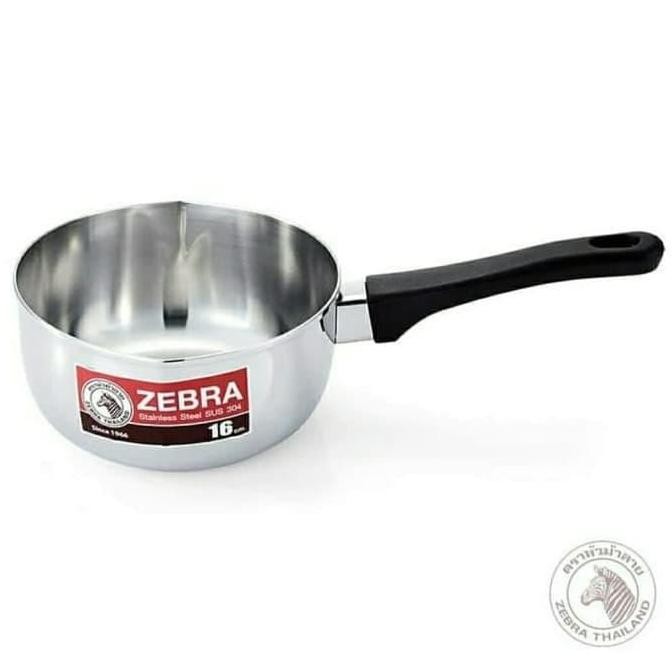 TERLARIS - Wajan Panci Susu Panci Indomie Sauce Pan Stainless Steel ZEBRA 16CM