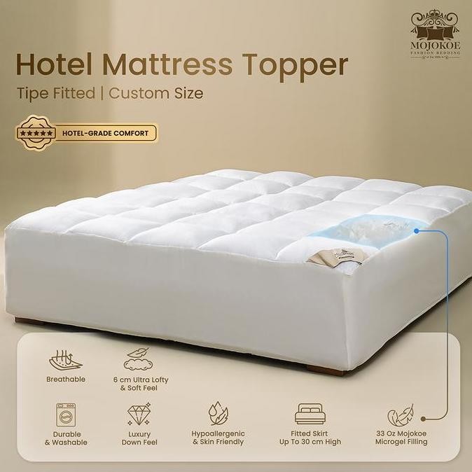 Mojokoe [Custom] Hotel Mattress Topper Fitted | 100% Microgel Kasur Matras