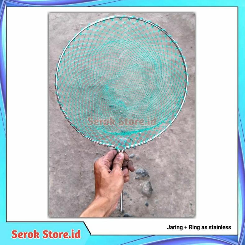 Terlaris Jaring Serok Ikan Stainless / Siap Pakai / Serok Ikan Panen Ukuran Besar / Serokan Ikan Sup