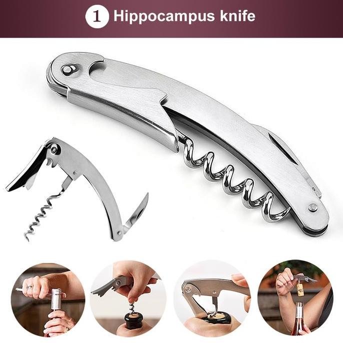 Wine Opener Set Alat Pembuka Botol Wine Bentuk Barrel