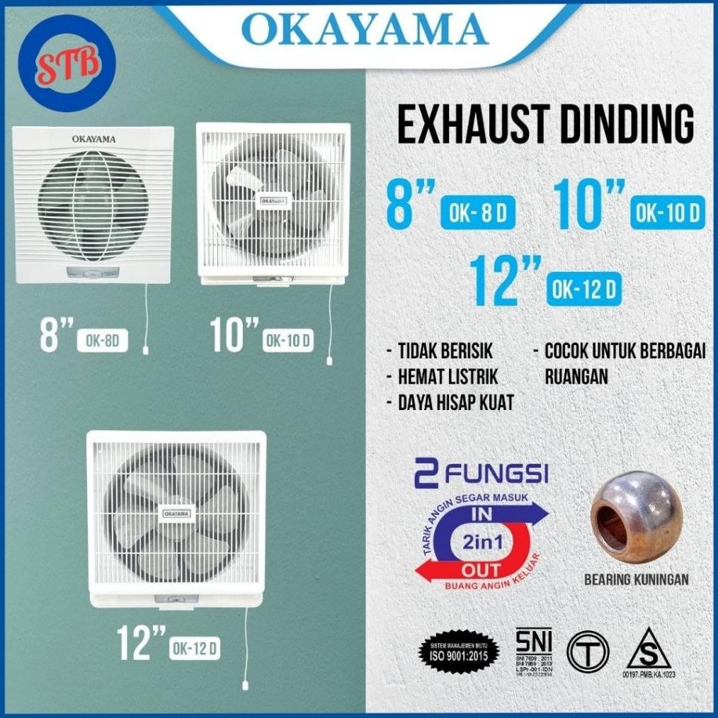 Kipas Angin Exhaust fan/ Hexos Dinding OKAYAMA 8/10/12 INCH - OK8D/ OK10D / OK12D
