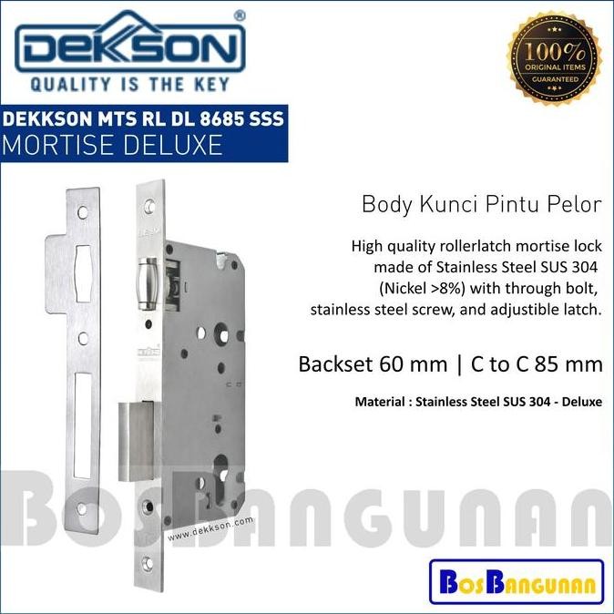 Mortise Lock Dekkson Mts Rl Dl8685 Sss Body Dekkson Mts Rl Dl 8685