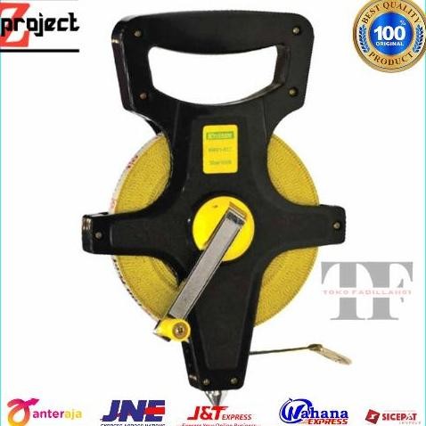 Krisbow Meteran Gulung Tancap 100 Meter Measuring Tape Roll Fiber Terbaik