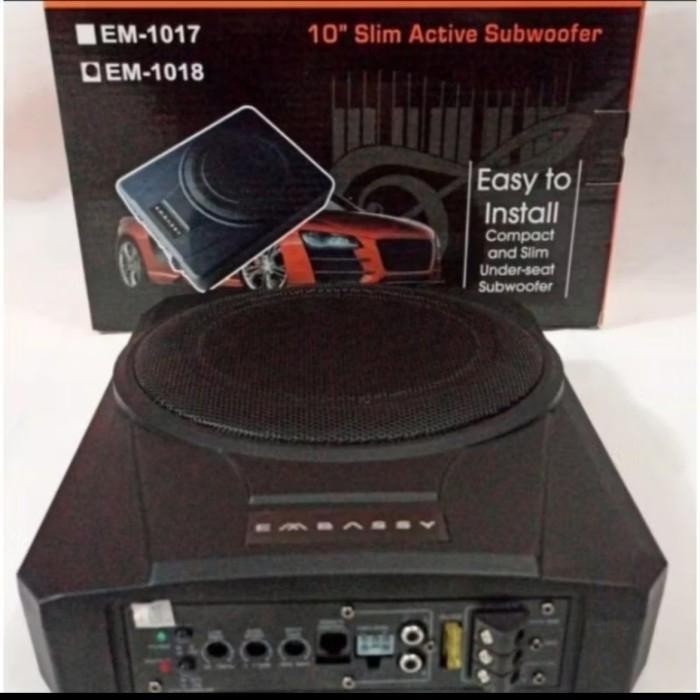 Basstube Embassy 10inch slim kolong subwoofer aktif
