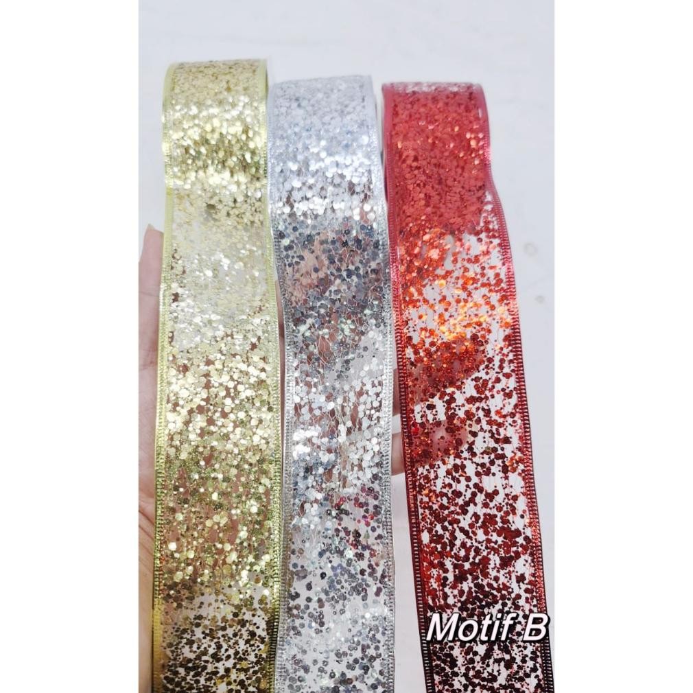 

Murah Pita Roll Natal Dan Ribbon Glitter Aksesoris Hiasan Pohon Natal Hampers Parcel Original
