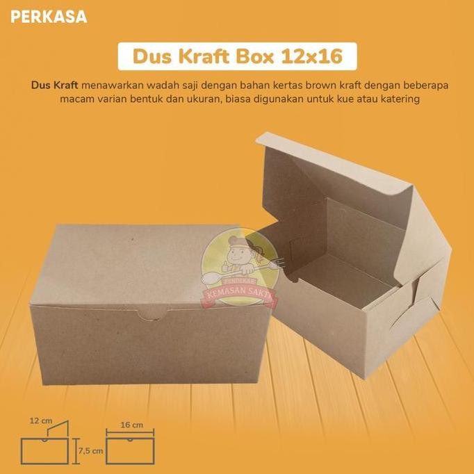 

Baru Box Kraft Snack 16X12 Laminasi Isi 100Pcs - Kotak Makan Kertas Anti Minyak