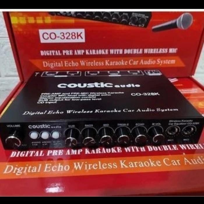 PRE AMP KAROEKE WITH DOBLE WIRLLES MIC COUSTIC AUDIO CO-328K