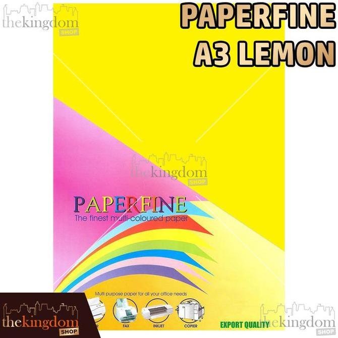 

TERBARU - Paperfine Kertas HVS Warna A3 Lemon Kuning Tua Isi 500 Lembar Kode Warna 210