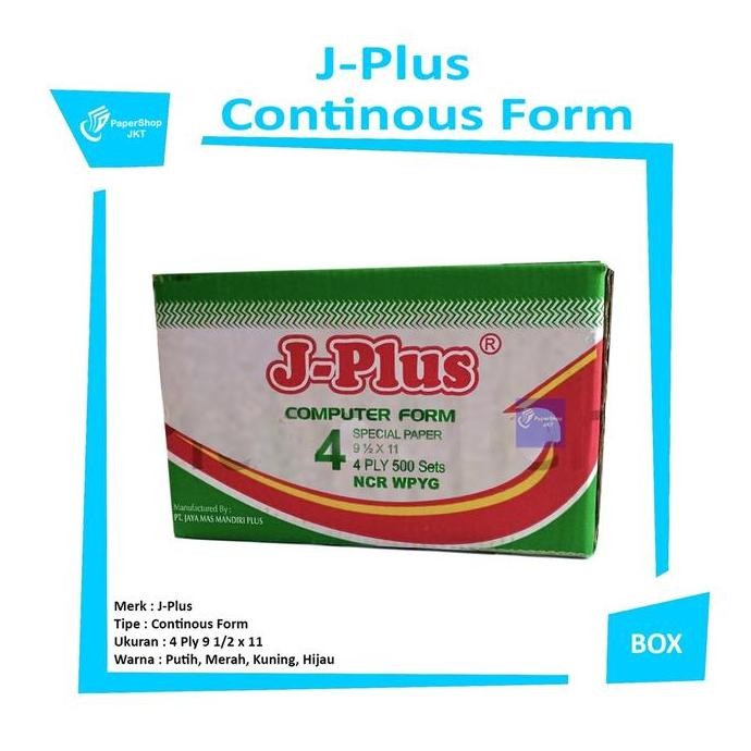 

TERLARIS - JPlus Continous Form 4 Ply 9 1/2 x 11 Ncr Kertas Komputer