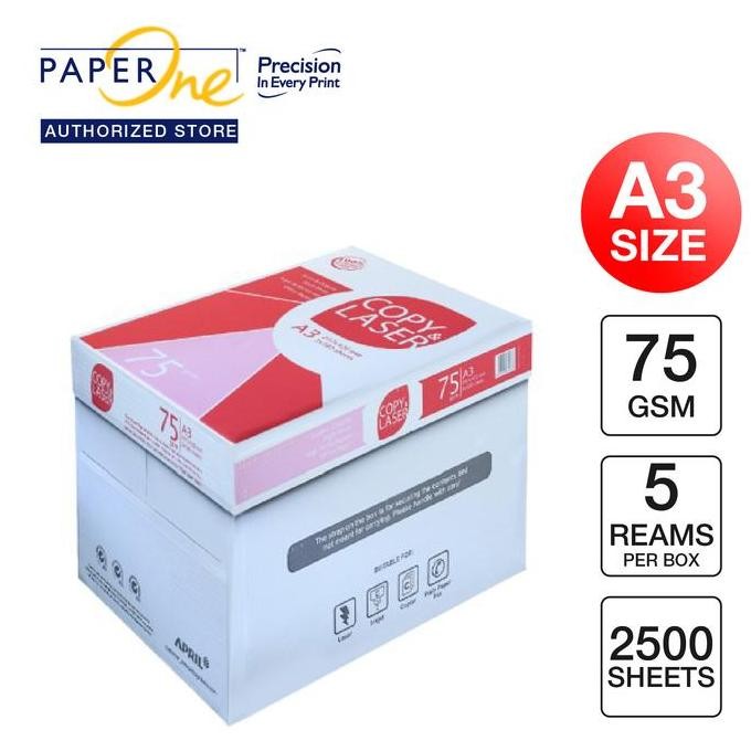 

TERBARU - Copy & Laser Kertas A3 75gr Copier 1 Box (2500 lembar) Kertas HVS