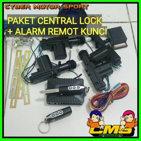 TERLARIS - Paket Alarm mobil plus Central lock universal remot Kunci lipat.
