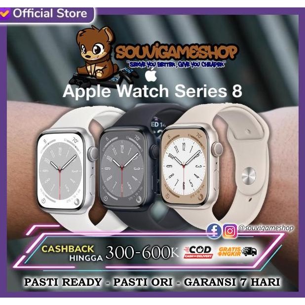 BEBAS ONGKIR - Apple Watch Series 8 2022 41mm 45mm Silver Starlight Midnight BNIB