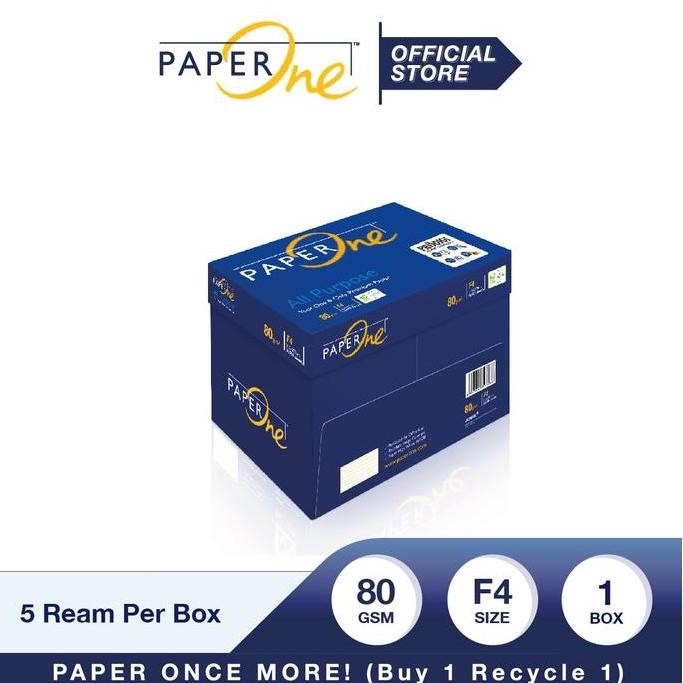 

NEW PaperOne Kertas F4 80gr All Purpose 1 Box (2500 lembar) Kertas HVS