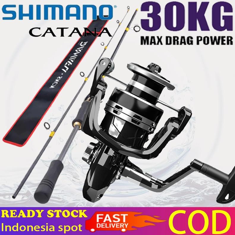 Terlaris Shimano 1.65-2.1M Joran Pancing Set Reel Pancing Pancingan Set Lengkap 2 Bagian 13Bb 5.2:1