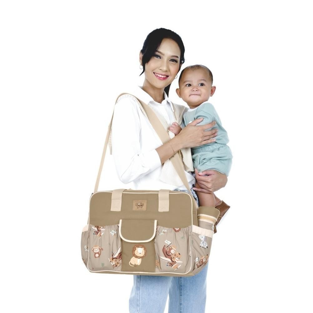Terlaris Baby Joy || Tas Bayi Besar + Tempat Botol Susu | Perlengkapan Traveling Jumbo .
