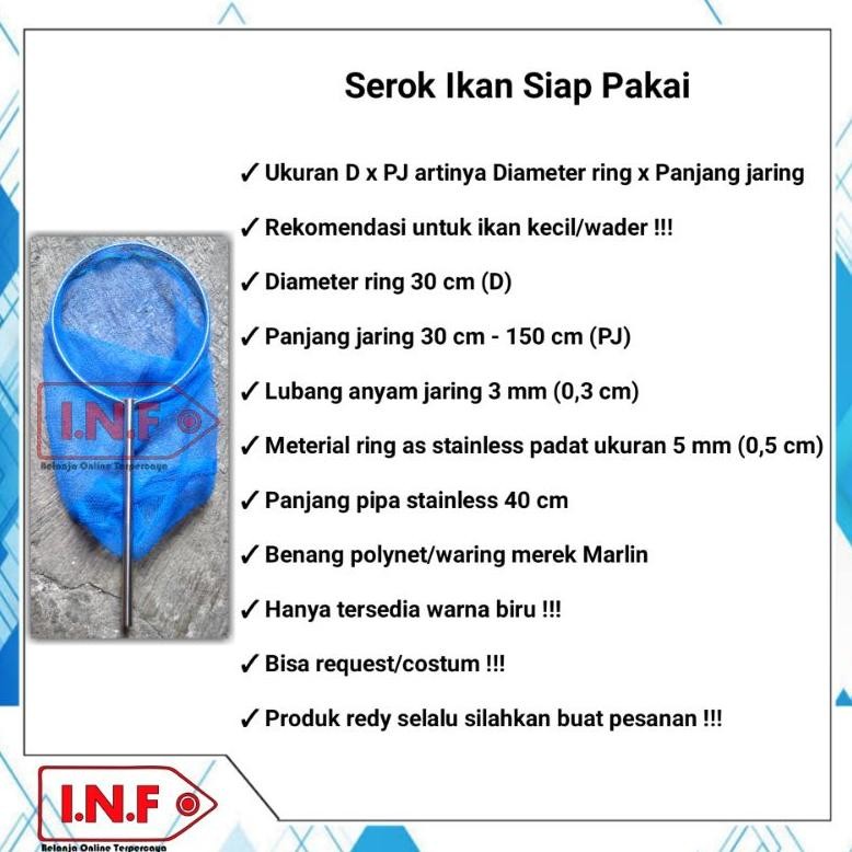 Bisa Cod Jaring Serokan Ikan / Siap Pakai / Bahan Full Stainless / Serok Udang  / Serok Ikan Super K