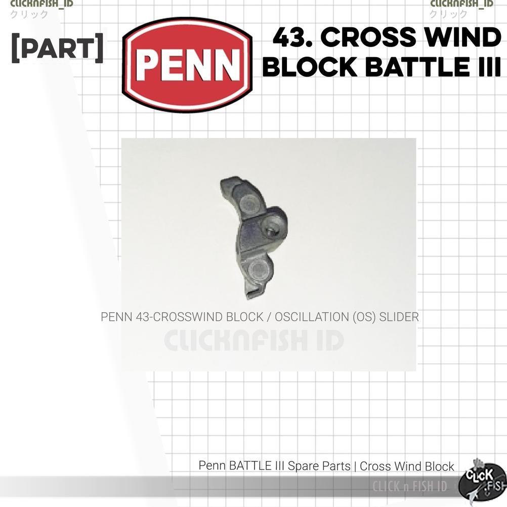 Terlaris [Part] Penn 43 - Crosswind Block Os Slider Battle Iii Dx /Pur Iii Reel Cross Wind Oscillati