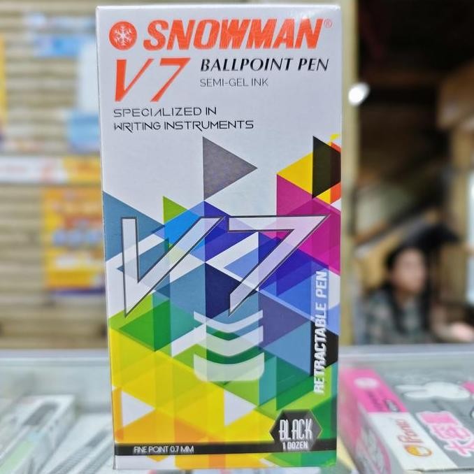 

Bolpen / Pulpen / Ballpoint Pen Snowman V7 / V-7 (1 Lusin / 12 Pcs)