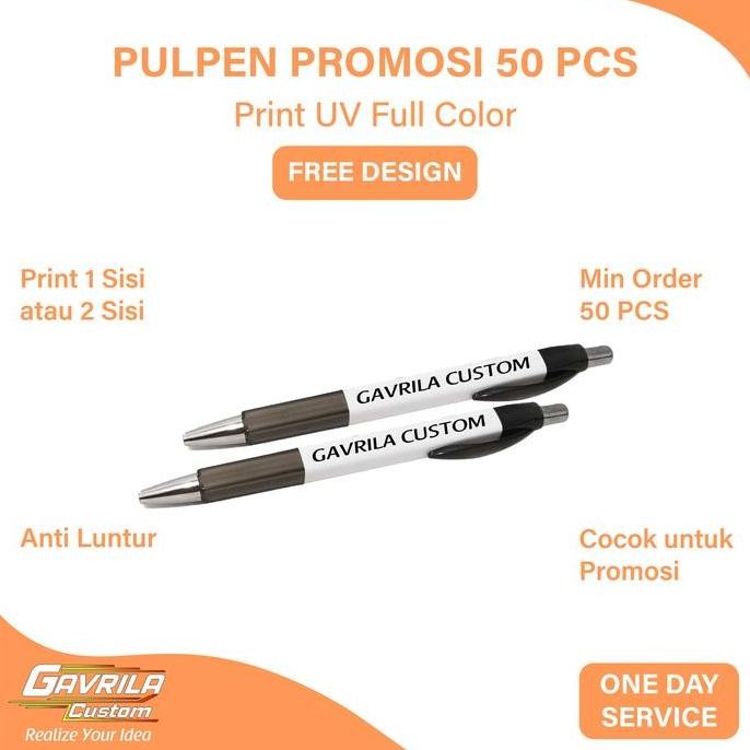 

Custom Pulpen/Bolpoin Promosi Print Uv 50 Pcs 1 Sisi Murah