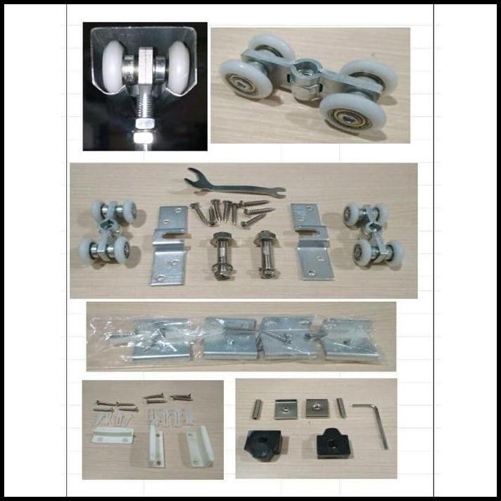 Set Roda Sliding Pintu Geser 180 Cm Sliding Rail Pintu Kayu Aluminium