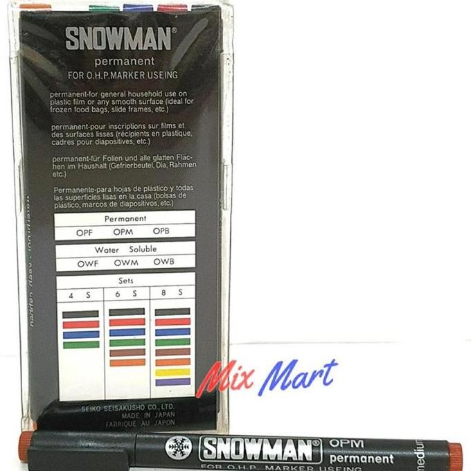 

Ohp Pen Snowman Opm 6S Medium Isi 6 Warna Per Set
