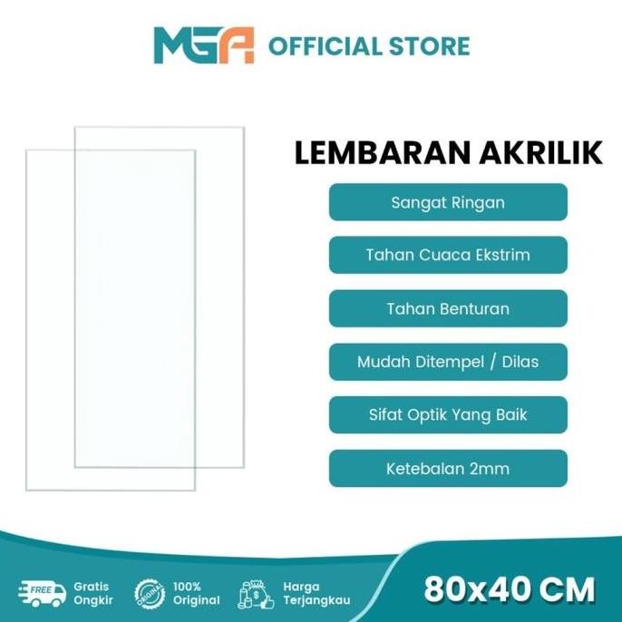 

Lembaran Akrilik 80X40 2Mm Bening / Clear Sheet / Acrylic Custom Berkualitas