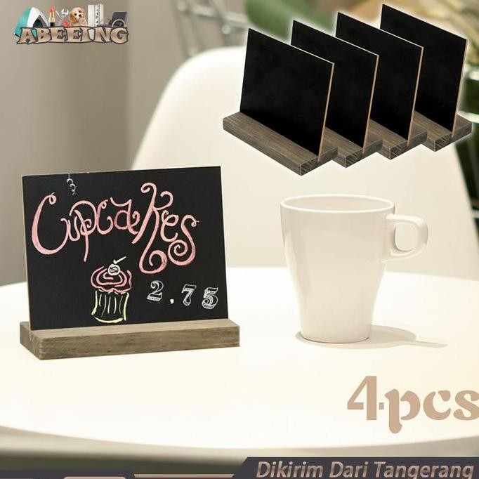 

Isi 4 Papan Tulis Kapur Mini 2 Muka Mini Chalkboard Stand