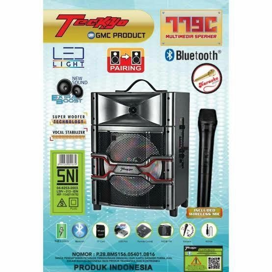 Speaker Portable GMC Teckyo 779c mic wireless garansi resmi Terbaru Berkualitas