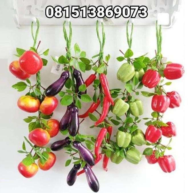 Pajangan Buah Sayur Paprika Gantung Artificial Plastik Palsu Dapur