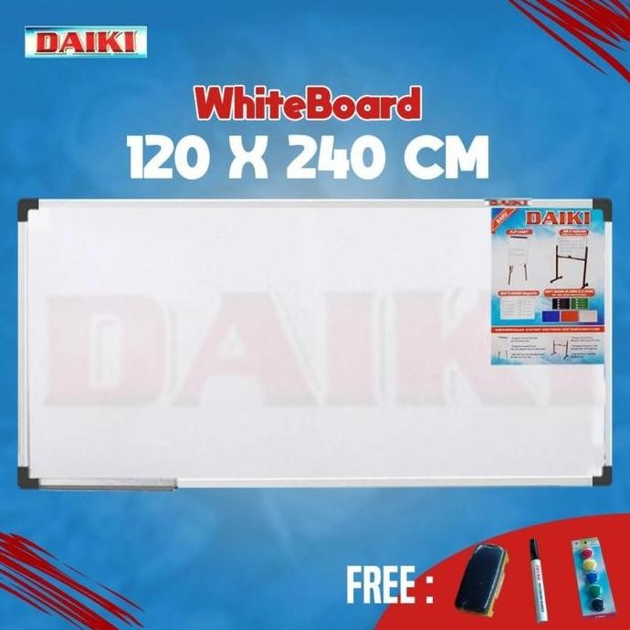 

Papan Tulis / Whiteboard Daiki Magnetic Gantung Uk 120X240 Cm
