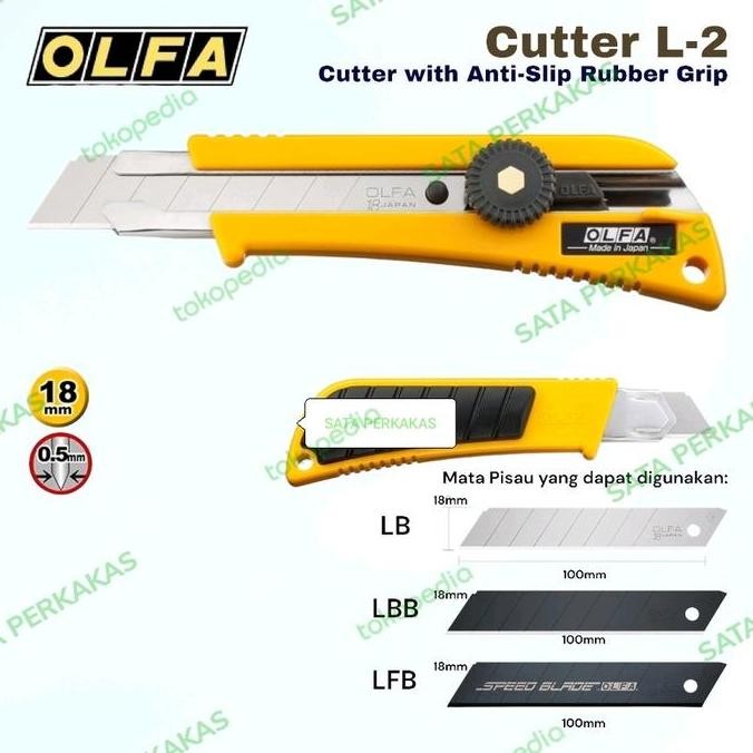 

Pisau Knife Cutter 18Mm Snap-Off Blade Cutter L-2 Olfa Japan