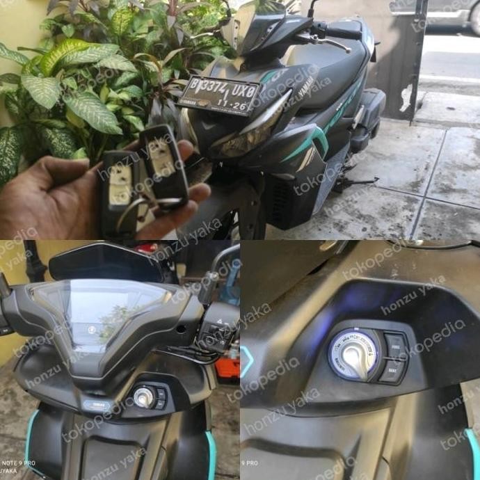 keyless yamaha aerox ori pakai modul dan remot pcx ori