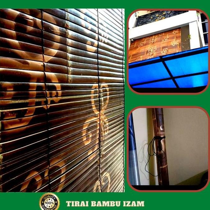 TERBARU Tirai Krei Bambu Hitam Motif Batik kerai tirai outdoor tirai teras tirai bambu motif kerei k