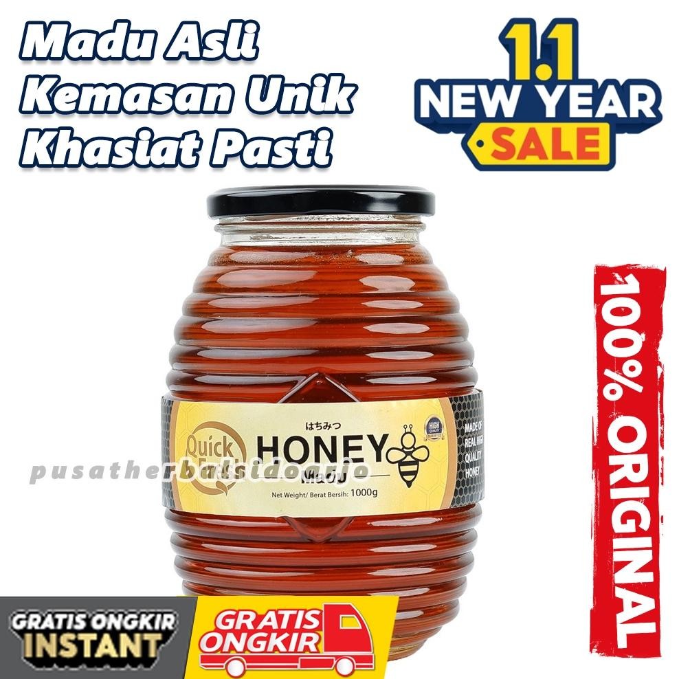 

(Terbaru) Madu Quick Fresh 1kg Jar Madu Lokal Ternak Original Enak Manis Segala Usia (Terlaris)