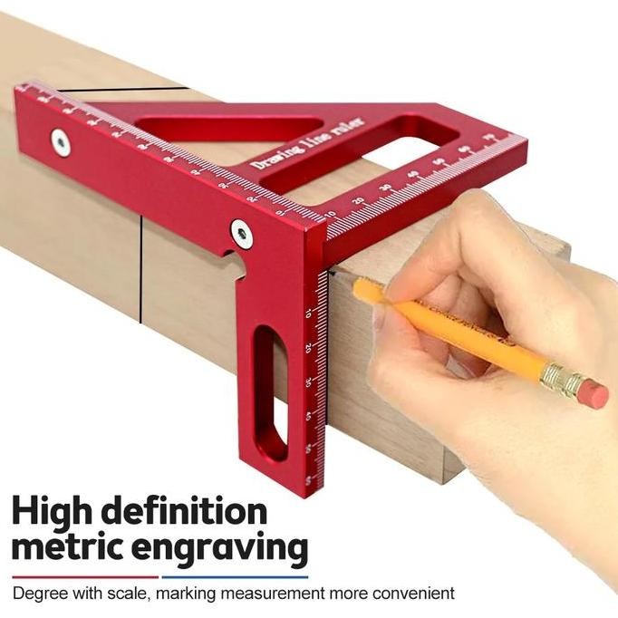 

Penggaris Tukang Segitiga Siku Aluminium Multi-Angle Woodworking Ruler
