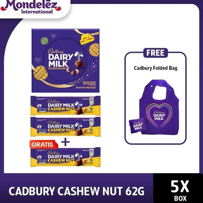 

Cadbury Cokelat Dairy Milk 62 Gr [Buy 2 Get 1] 5 Packs - Free Tas Belanja #Gratisongkir