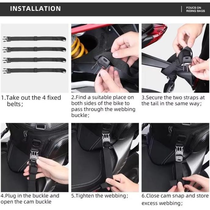 Rhinowalk Riding Bag Tas Belakang 12-18L Waterproof Rear Back Motorcycle Tools Mtr4001