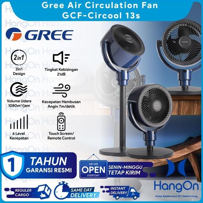

Gree GCF-CIRCOOL13S Air Circulation Fan Ion Plasma Circool13S Kipas Angin 2 in 1 Design TA