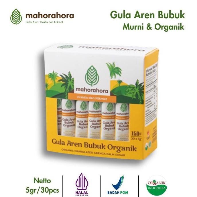 

Baru Gula Aren Sachet Bubuk Murni Organik Mahorahora 30pcs