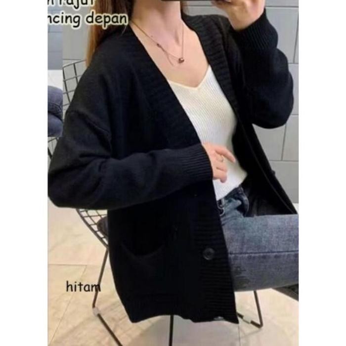 Ysn Cardigan Import Rajut Tebal Kancing Depan, Cardigan Rajut Import Outer