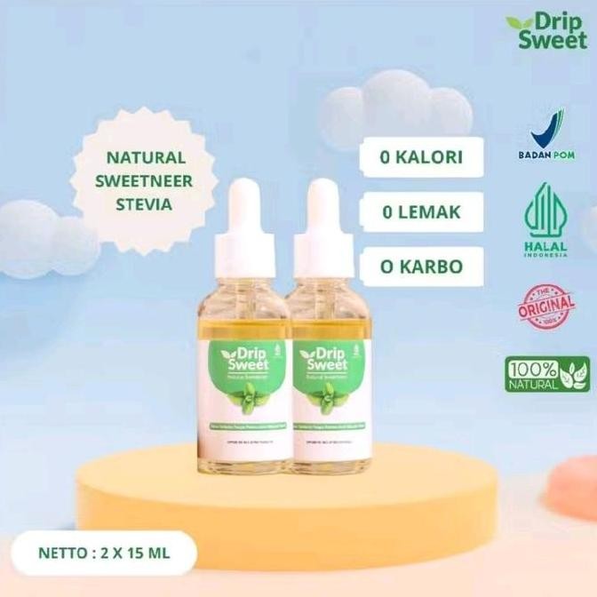 

Baru Drip Sweet Gula Stevia Cair 2x15ml - Pemanis Alami Non Kalori