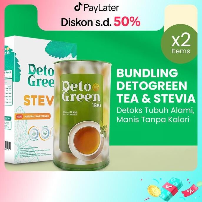 

Baru Detogreen Paket Teh Herbal 50gr + Stevia 15ml Pemanis Alami & Teh Sehat
