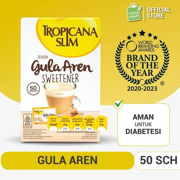 

Baru Tropicana Slim Sweetener Gula Aren 50 Sachet - Pemanis Alami Tradisional