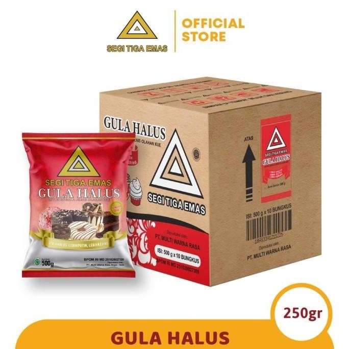 

Baru Gula Halus Segi Tiga Emas 250gr x 20pcs - Gula Halus untuk Kue & Masakan