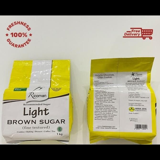 

Baru Ricoman Light Brown Sugar 1kg - Gula Merah Halus Spesial